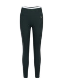Calza Deportiva Mujer 7/8 Pretina Bicolor Verde Crema