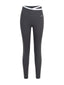 Calza Deportiva Mujer 7/8 Pretina Cruzada Bicolor Gris Blanco