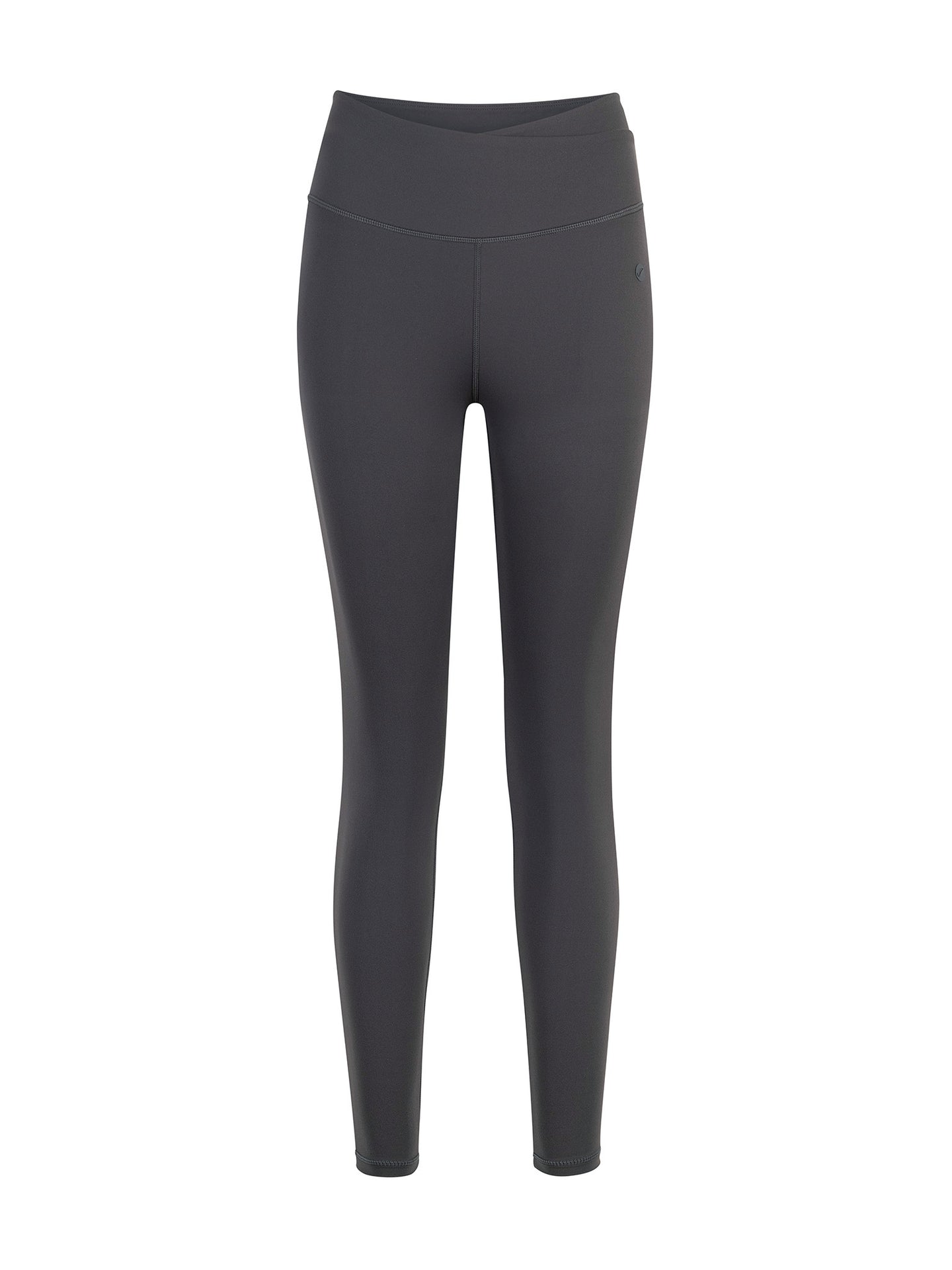 Calza Deportiva 7/8 Pretina Cruzada Gris Oscuro