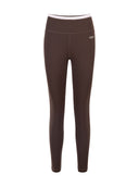Calza Deportiva Mujer 7/8 Pretina Bicolor Chocolate Rosa