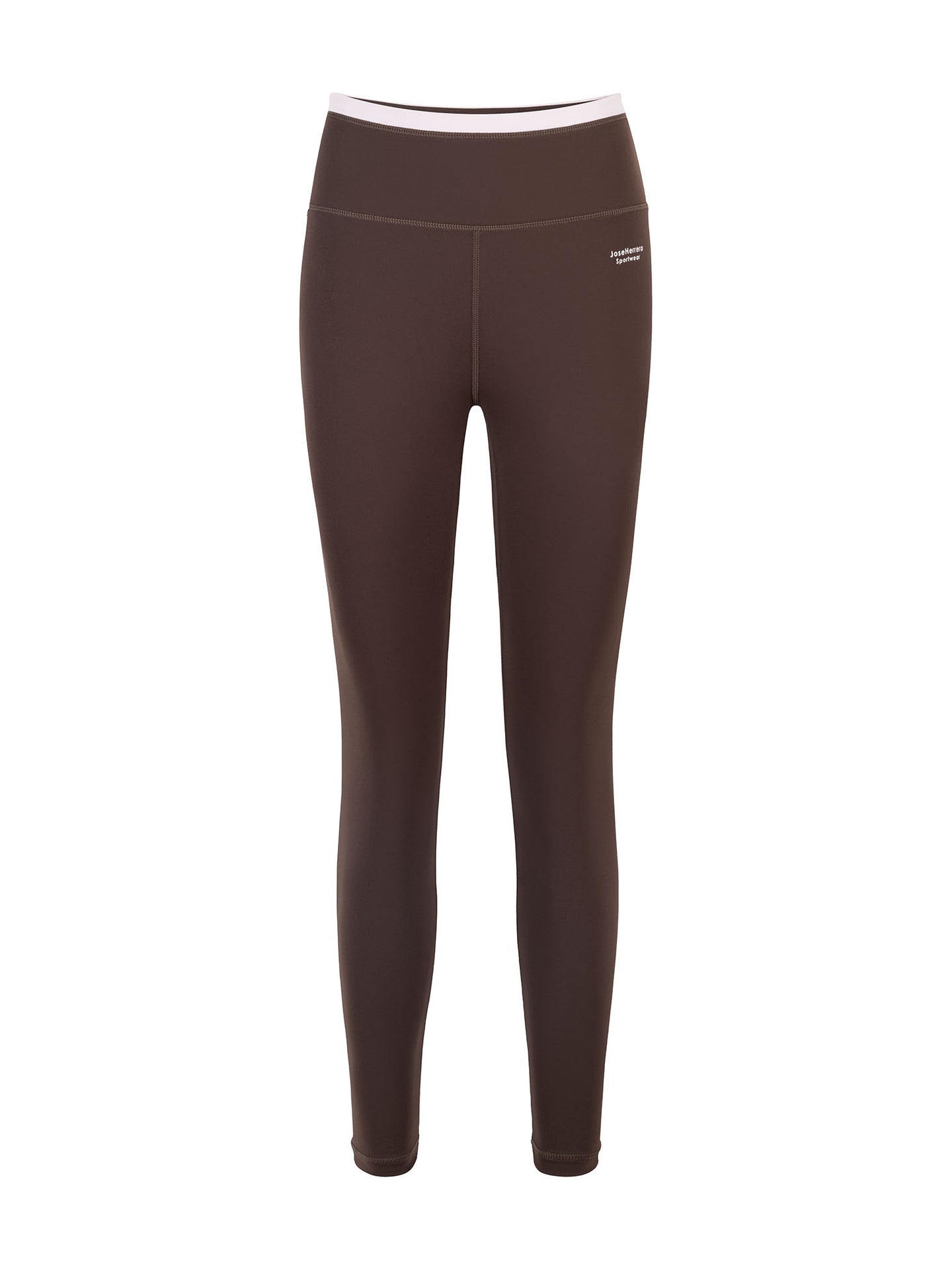 Calza Deportiva Mujer 7/8 Pretina Bicolor Chocolate Rosa