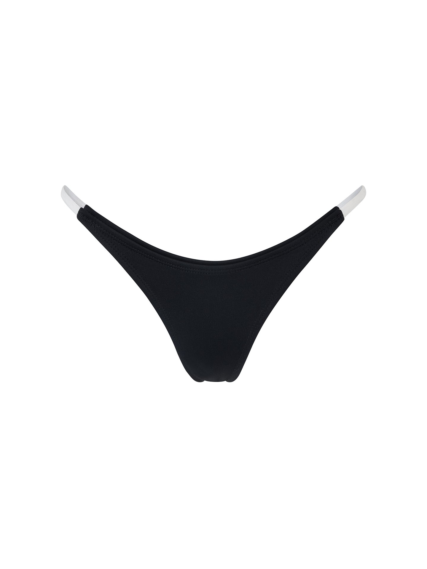 Bottom de Bikini Con Tirantes Delgados Laterales Lola Negro Blanco