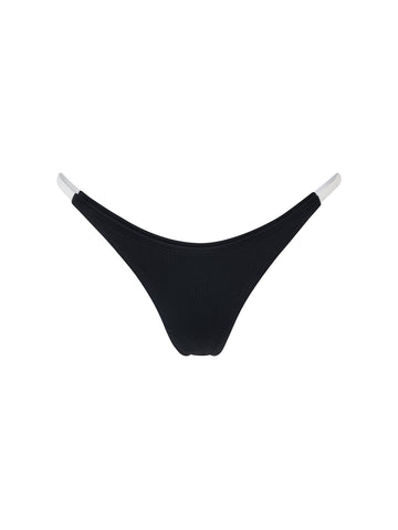 Bottom de Bikini Con Tirantes Delgados Laterales Lola Negro Blanco