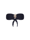 Top de Bikini Strapless Concha Dorada Maria Black