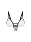 Top de Bikini Triangulo Tirante Ajustable Amarra Frontal Maura Rib Trenzado Blanco Negro
