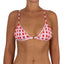 Top de Bikini Triángulo Argolla Dorada Macarena Cuadrille Rojo