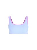 Top de Bikini Escote Redondo Tirantes Fijos Natalia Rib Celeste Morado