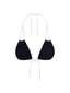 Top de Bikini Triangulo Amarrado al Cuello Nicole Rib Trenzado Negro Blanco