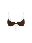 Top de Bikini con Arco Nidia Rib Trenzado Cafe Blanco