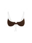 Top de Bikini con Arco Nidia Rib Trenzado Cafe Blanco