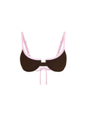 Top de Bikini con Arco Nidia Rib Trenzado Cafe Rosa