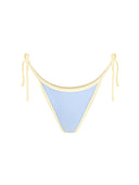 Bottom de Bikini Amarras Nora Rib Celeste Amarillo