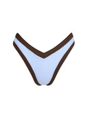Bottom de Bikini sin elástico Paula Rib Celeste Cafe