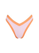 Bottom de Bikini sin elástico Paula Rib Trenzado Rosa Naranja
