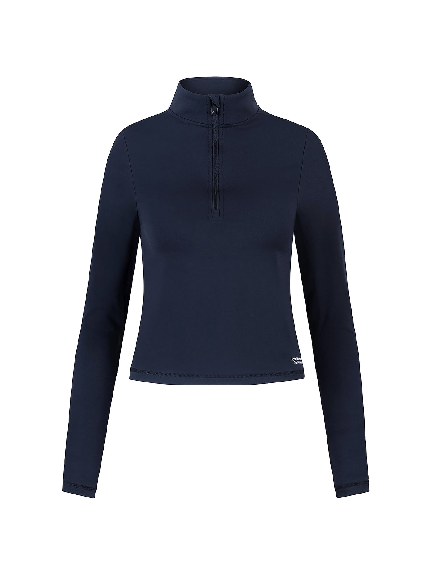 Polera Deportiva Medio Cierre Cuello Alto Azul Marino