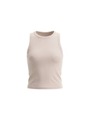 Polera de RibBasica Sin Mangas Beige