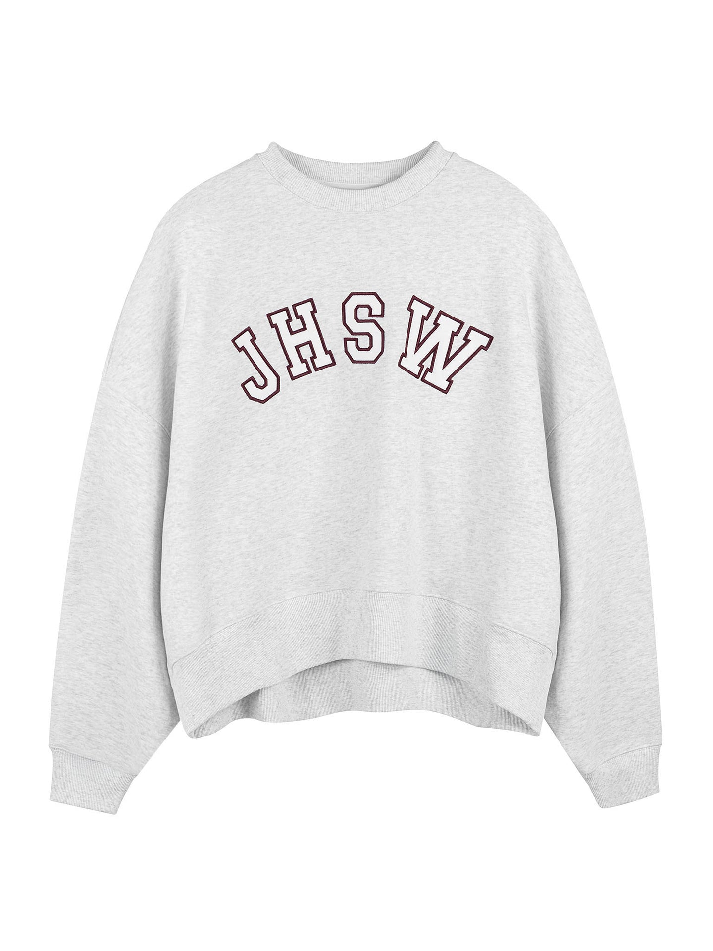 Poleron Cuello Redondo Oversized Mujer JHSW Gris Claro