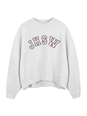 Poleron Cuello Redondo Oversized Mujer JHSW Gris Claro