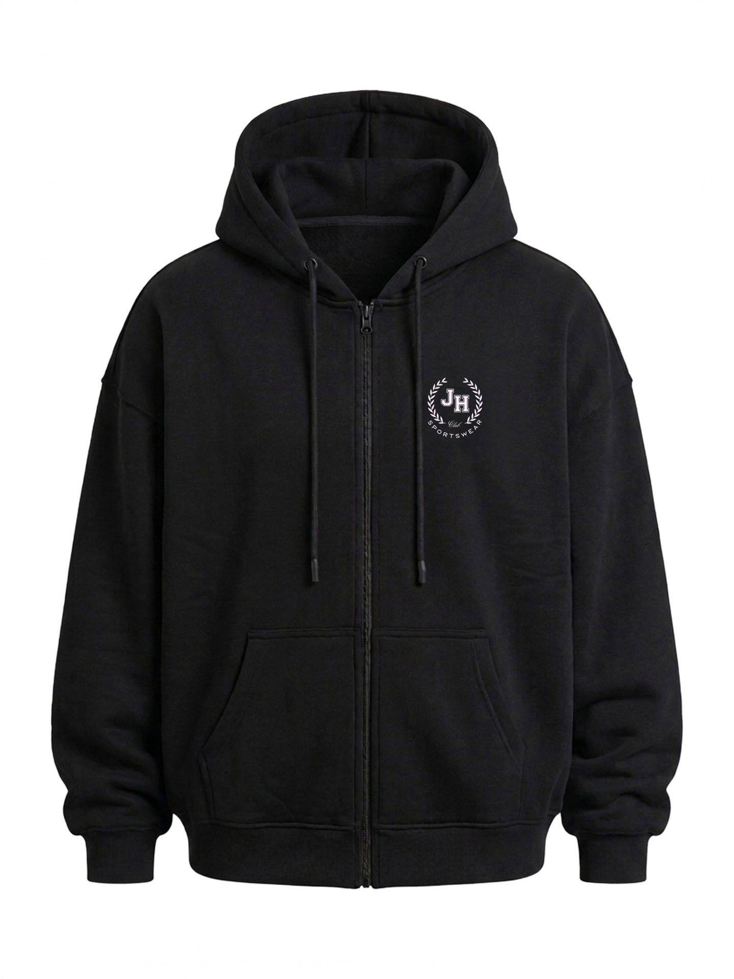Poleron Hoddie Oversized con Cierre Negro