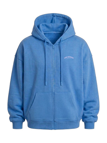 Poleron Hoddie Oversized con Cierre Azul