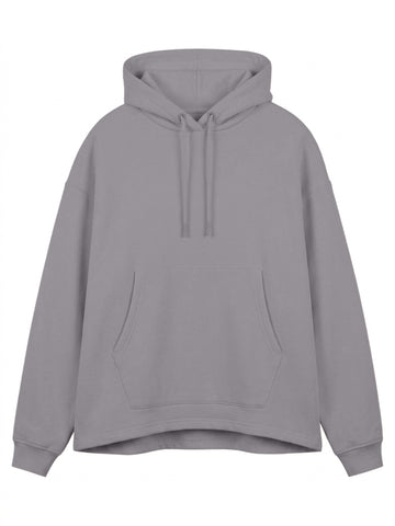 Poleron de Modal con Capucha Oversize Manga Larga Gris
