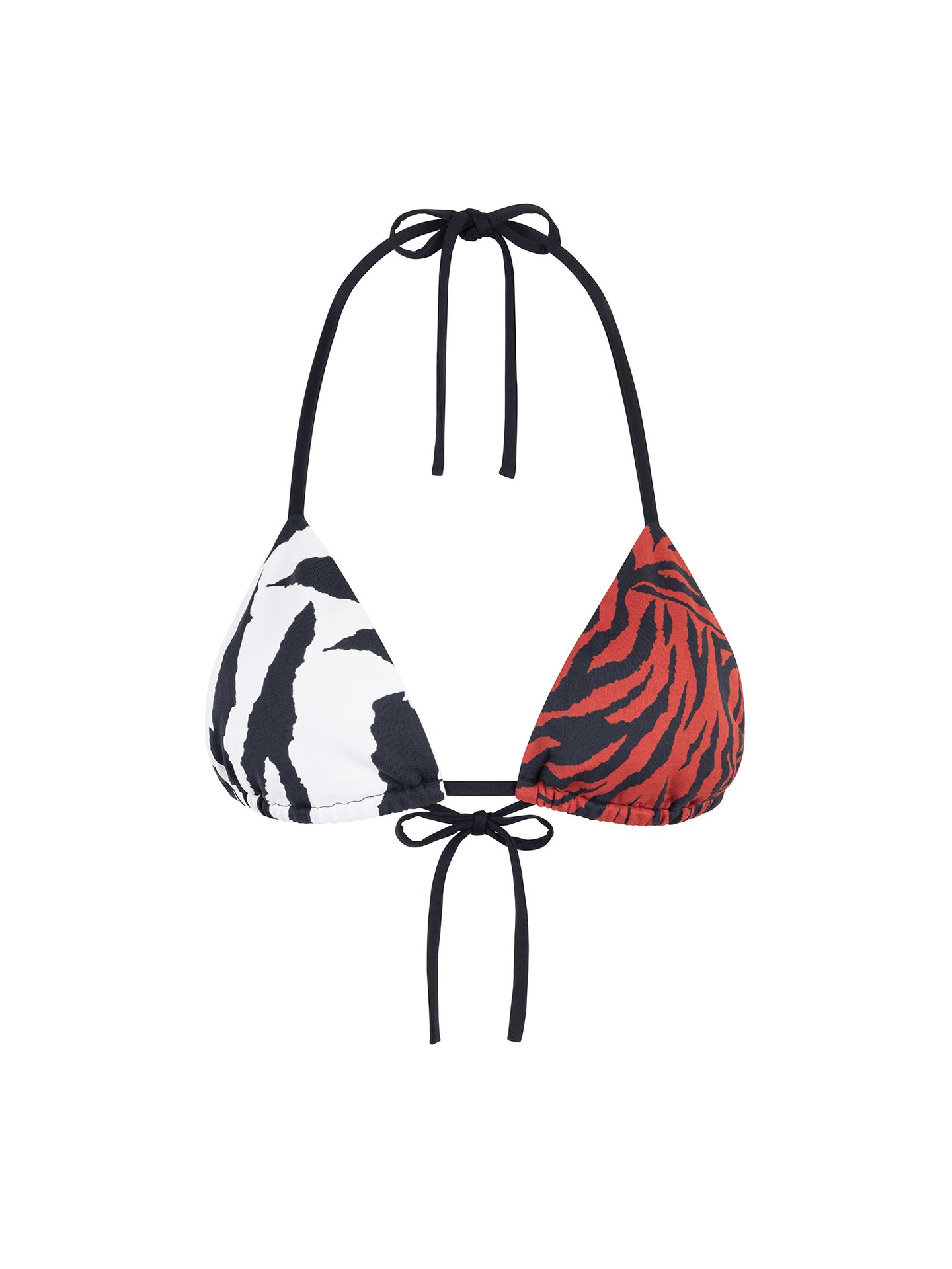 Top de Bikini Triangulo Amarrado al Cuello Rebeca Cebra Doble by Paula y Sofía Fernández