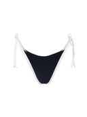 Bottom de Bikini Amarras Rita Rib Trenzado Negro Blanco