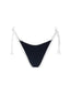 Bottom de Bikini Amarras Rita Rib Trenzado Negro Blanco