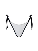Bottom de Bikini Amarras Rita Rib Trenzado Blanco Negro