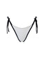 Bottom de Bikini Amarras Rita Rib Trenzado Blanco Negro