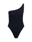 Traje De Baño Entero Un Hombro Sabrina Rib Trenzado Negro