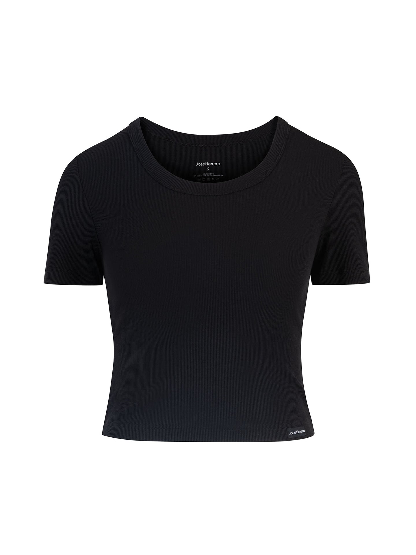 T-SHIRT RIBBED BLACK