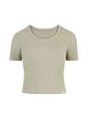 T-SHIRT RIBBED LIGHT SAGE