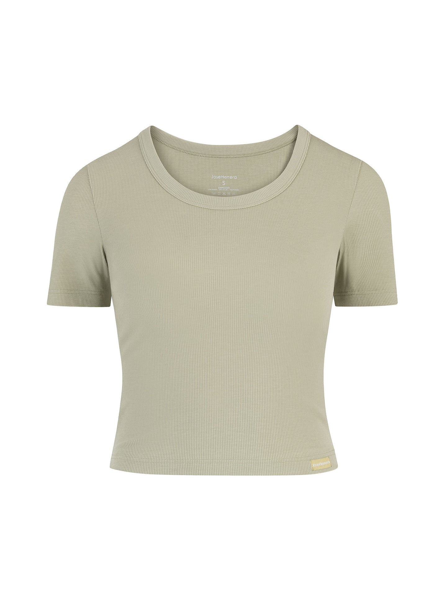 T-SHIRT RIBBED LIGHT SAGE