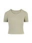 T-SHIRT RIBBED LIGHT SAGE