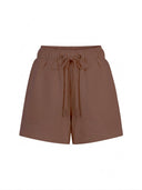 Short de Modal Cintura Ajustable Cafe