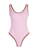 Traje De Baño Entero Tirante Fijo Sin Elastico Sienna Rib Trenzado Rosa Whiskey