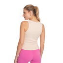 Polera de RibBasica Sin Mangas Beige