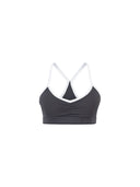 Peto Deportivo Crop Recogido Frontal Gris Blanco