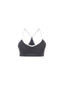 Peto Deportivo Crop Recogido Frontal Gris Blanco