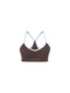 Peto Deportivo Crop Recogido Frontal Chocolate Celeste