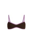 Top de Bikini Escote Redondo Veronica Rib Cafe Morado