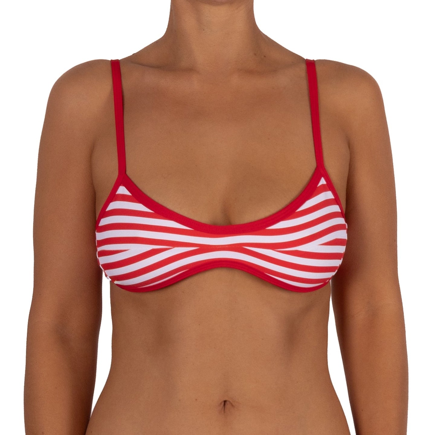 Top de Bikini Escote Redondo Veronica Rayas Rojas