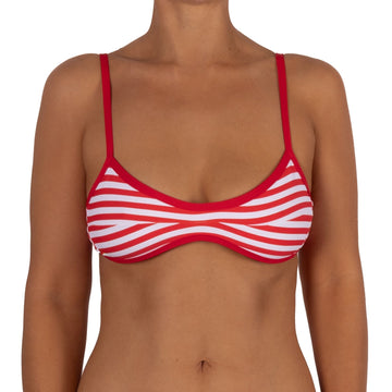 Top de Bikini Escote Redondo Veronica Rayas Rojas