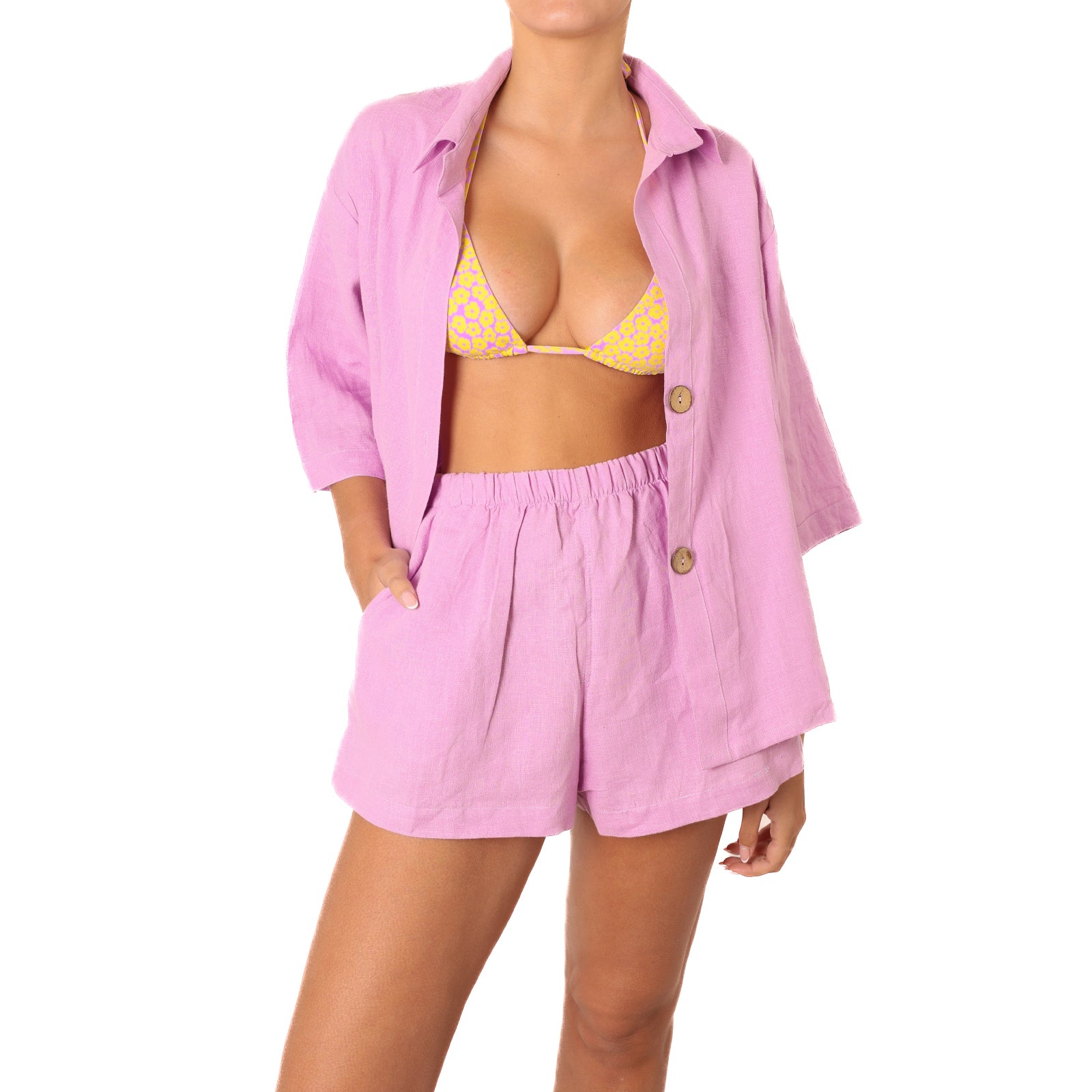 SHIRT MID-SUMMER LILA LINEN