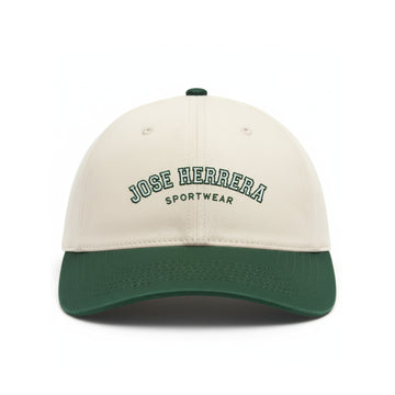 Gorro Tipo Jockey Bordado Jose Herrera Crema Verde Blanco
