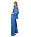 Camisa Manga corta Mujer Viscosa Azul