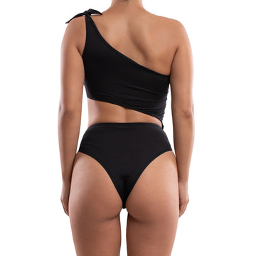 Traje de Baño Mujer Corte Isométrico Josefa Negro